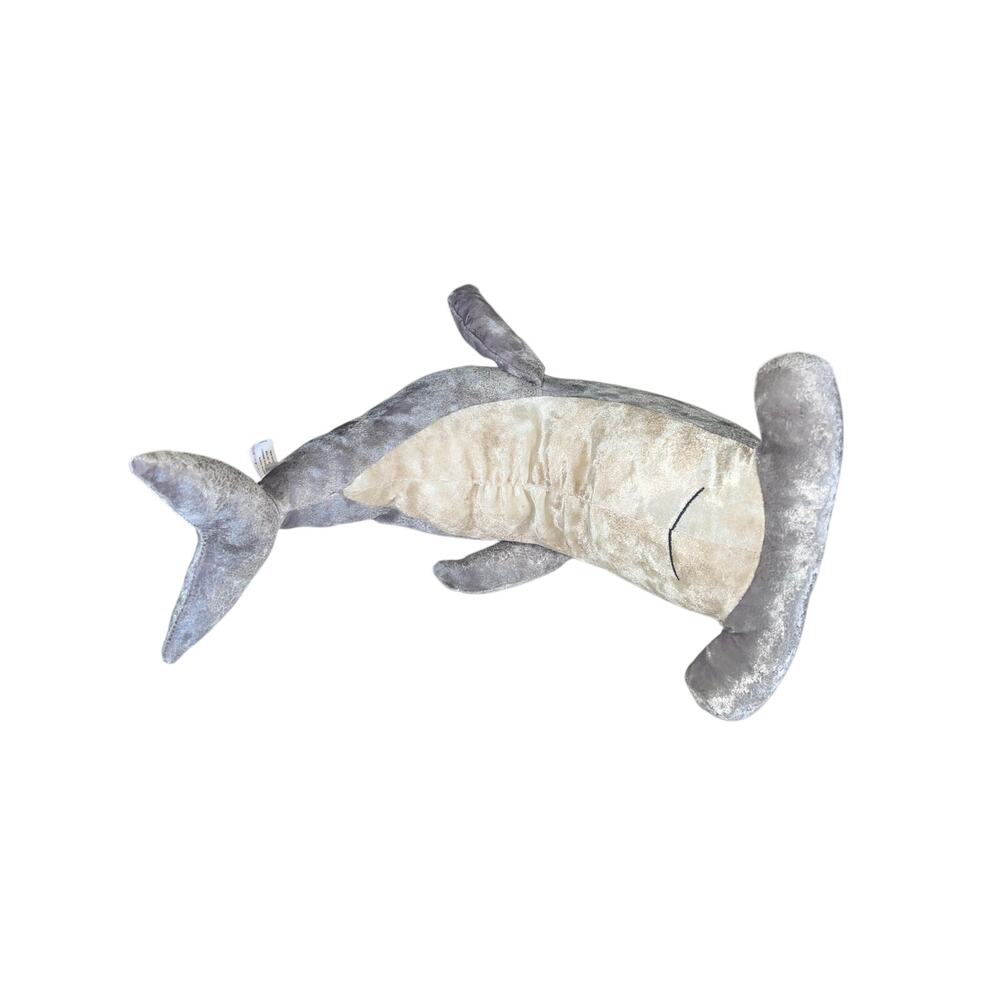 Jellycat London Retired Valentino Hammerhead Shark Plush 15” Soft Velvet Grey - Picture 4 of 6